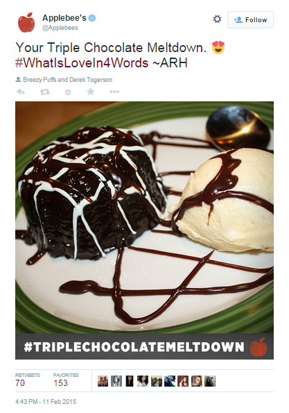 #WhatIsLoveIn4Words Applebees