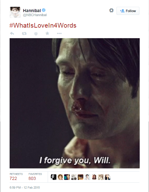 #WhatIsLoveIn4Words Hannibal TV show