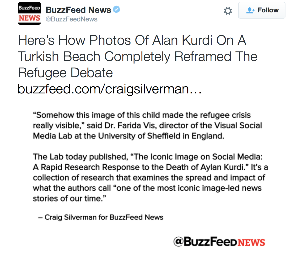 Buzzfeed Aylan Kurdi research project
