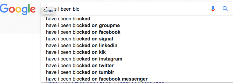 Google search blocking