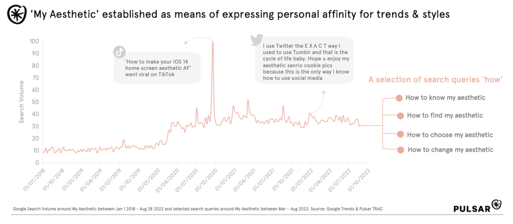 The growing search interest in 'my aesthetic'