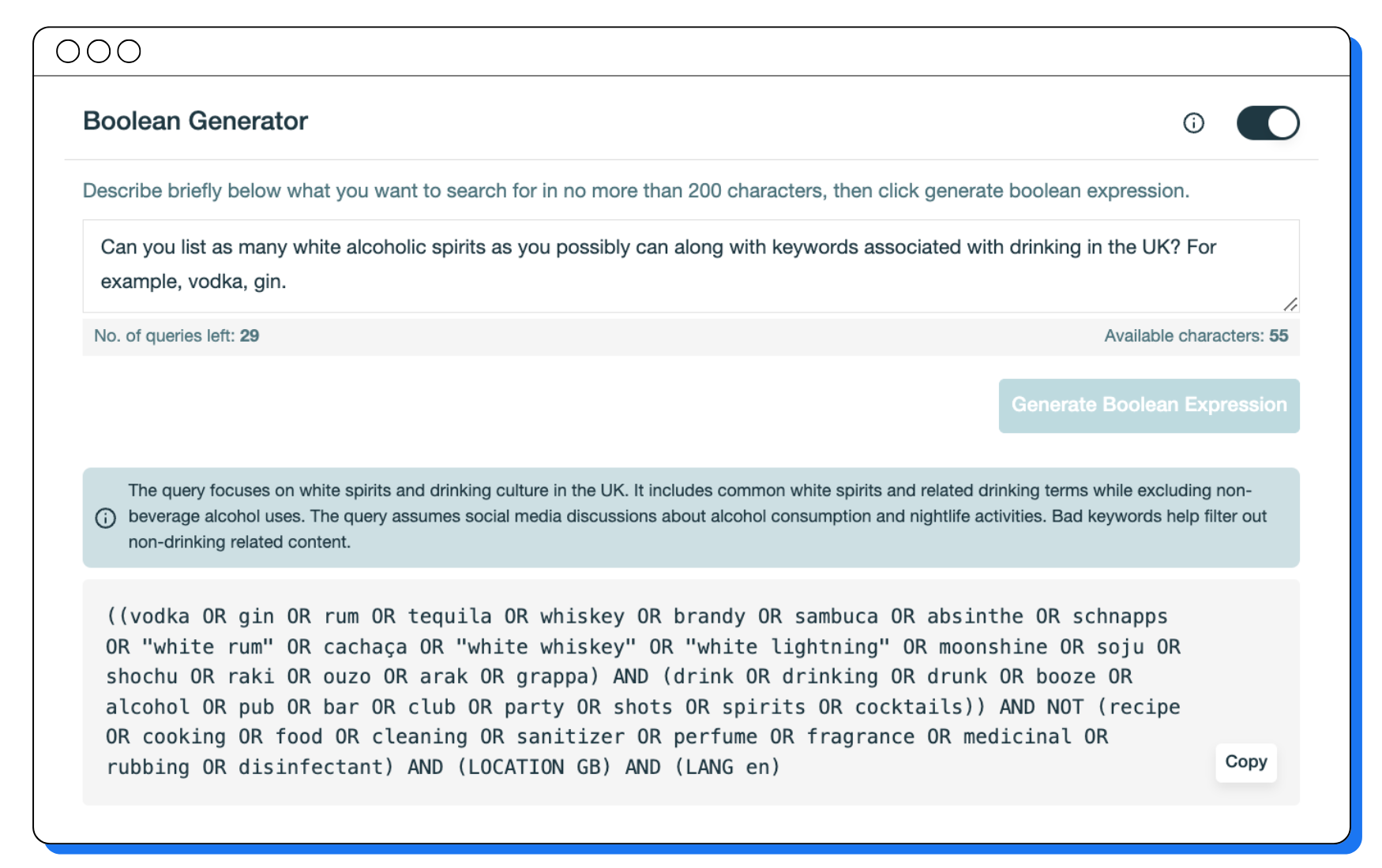 Power Up Boolean generator example