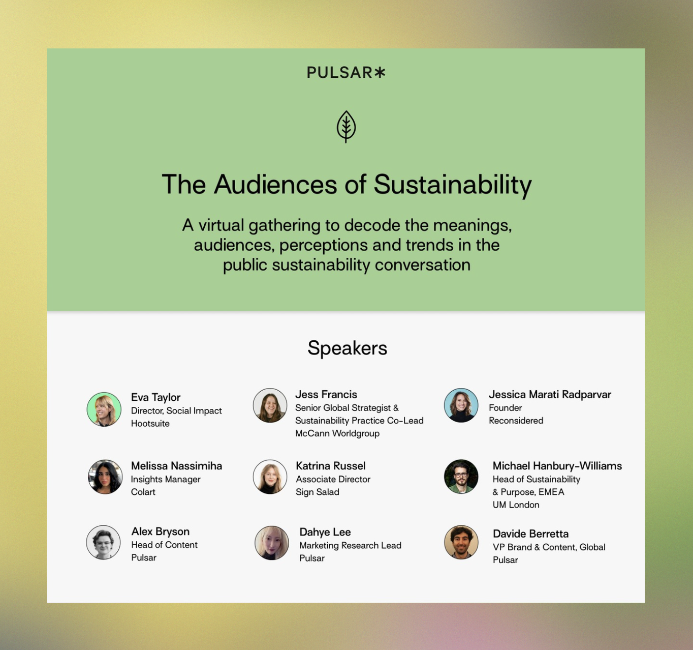 Sustainability event poster