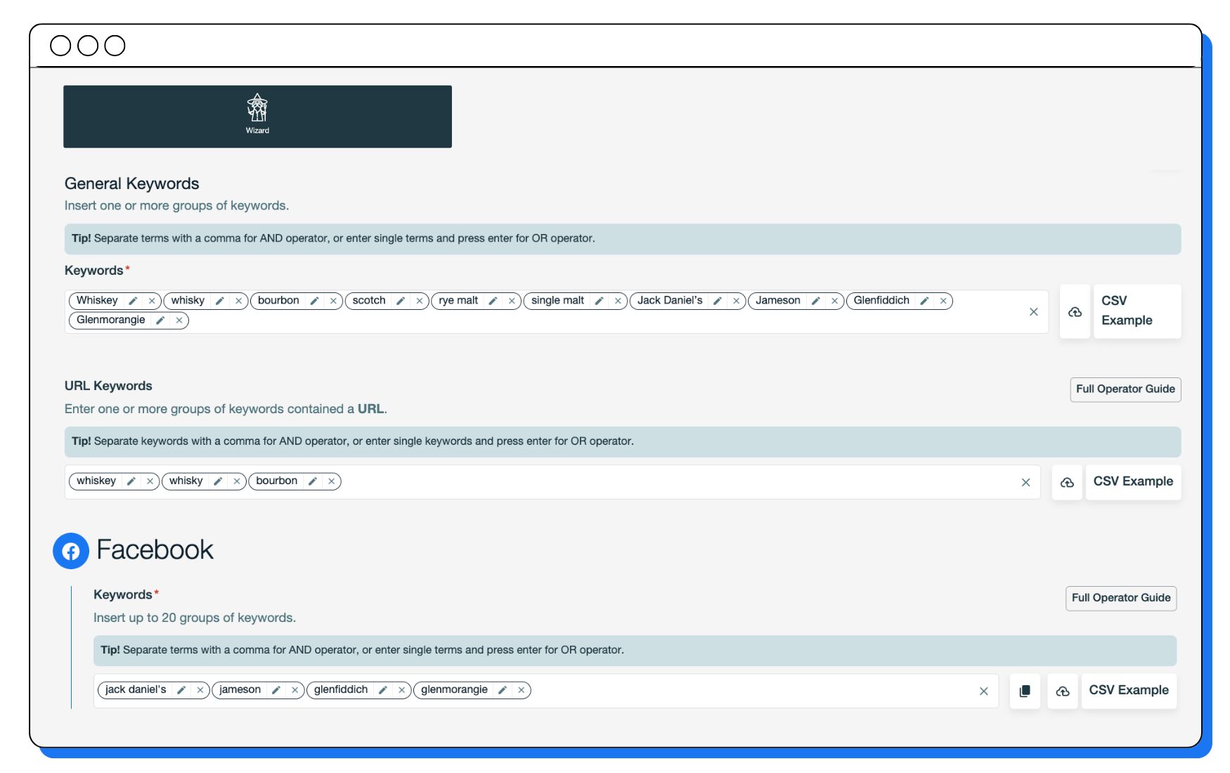 Power Up keywords example