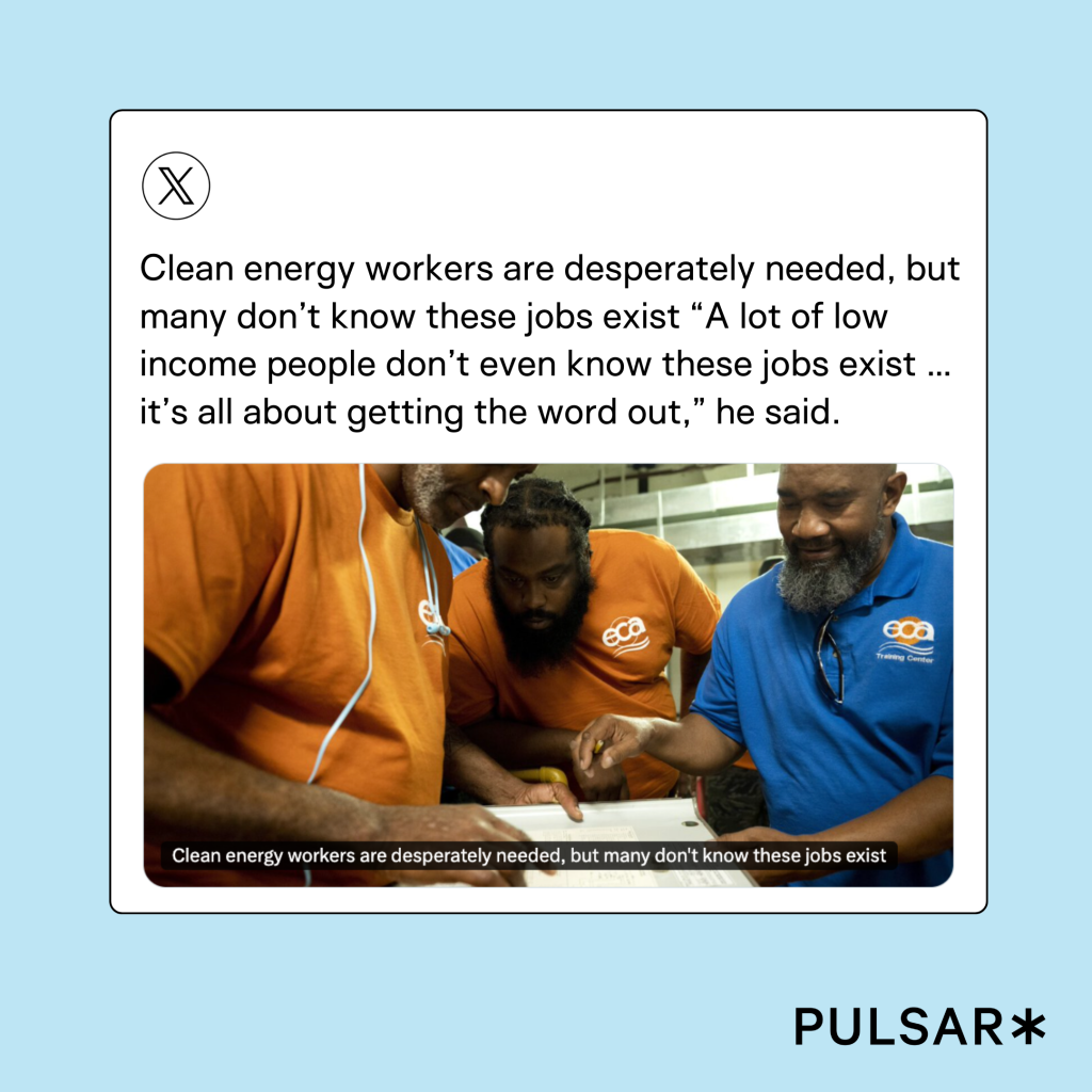 Clean energy workers are desperately needed, but many don’t know these jobs exist “A lot of low income people don’t even know these jobs exist … it’s all about getting the word out,” he said.
