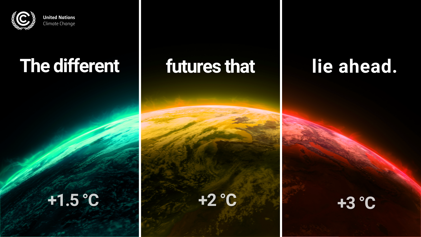 The different future that lies ahead, United Nations Climate Change banner